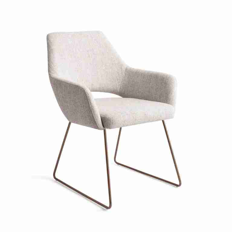 Jesper Home Eetkamerstoel 'Yanai' Slide Rose Gold, kleur Pigeon