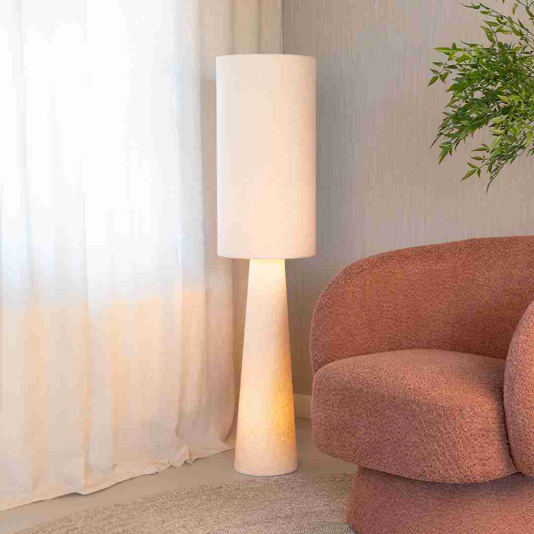WOOOD Vloerlamp 'Loft' Bouclé, 130cm