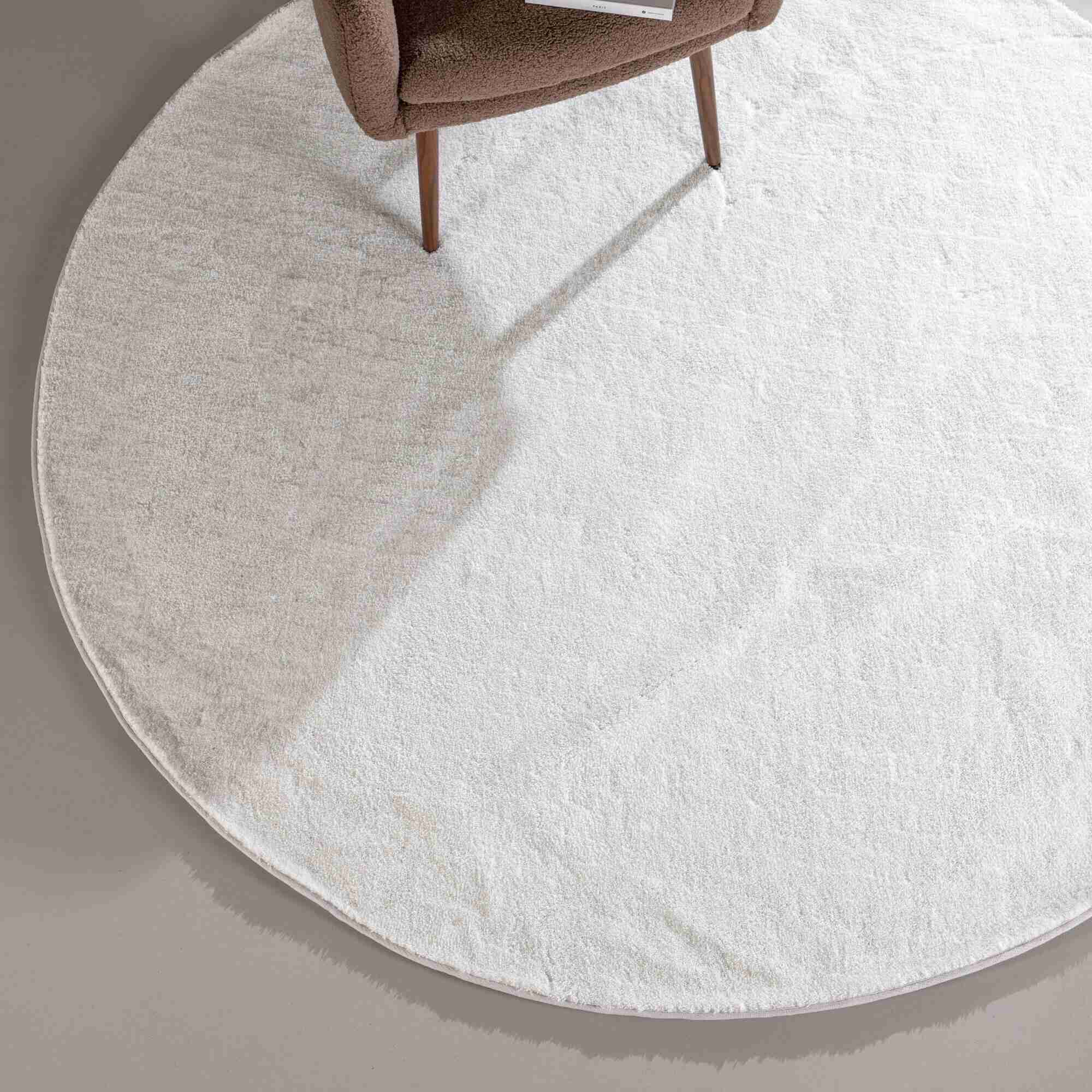 Nohr Rond Vloerkleed 'Les' 200cm, kleur Wit