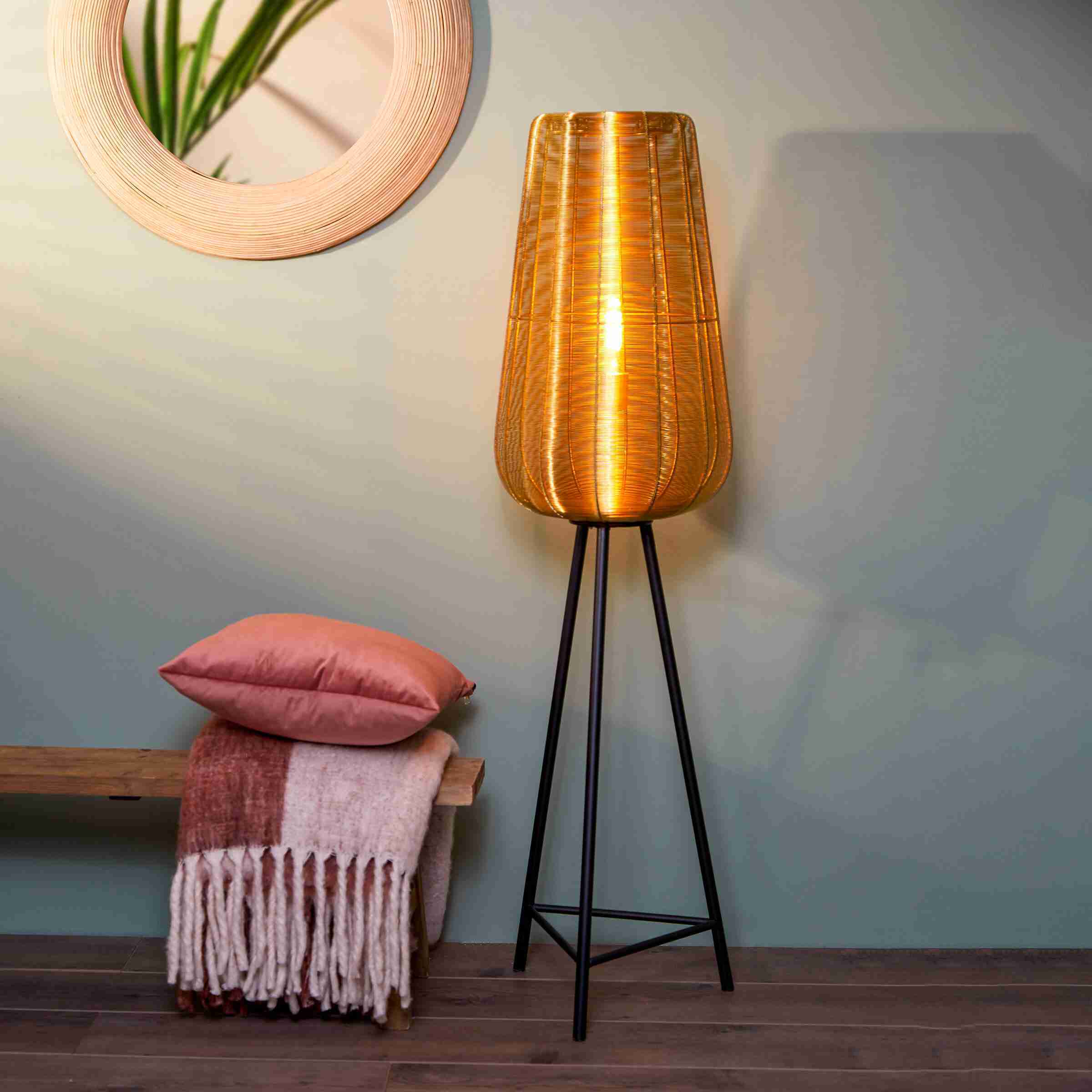 Light & Living Vloerlamp 'Adeta', goud, 135cm hoog