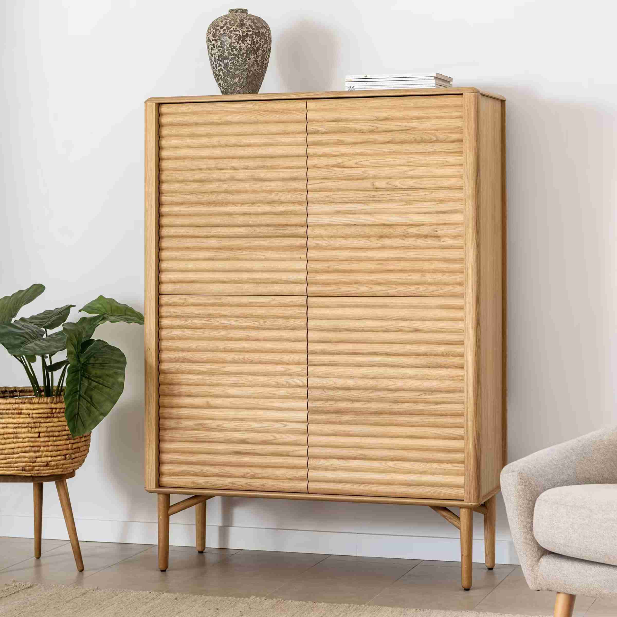Kave Home Opbergkast 'Lenon' Eikenhout, 144 x 105cm, kleur Naturel