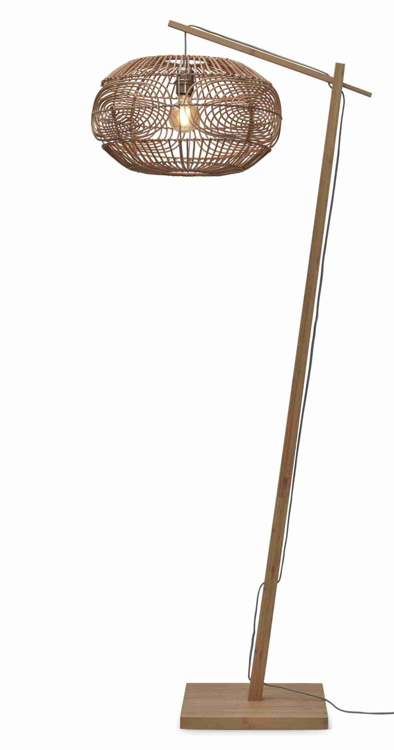 GOOD&MOJO Vloerlamp 'Madeira' Bamboe en rotan, 176cm, kleur Naturel