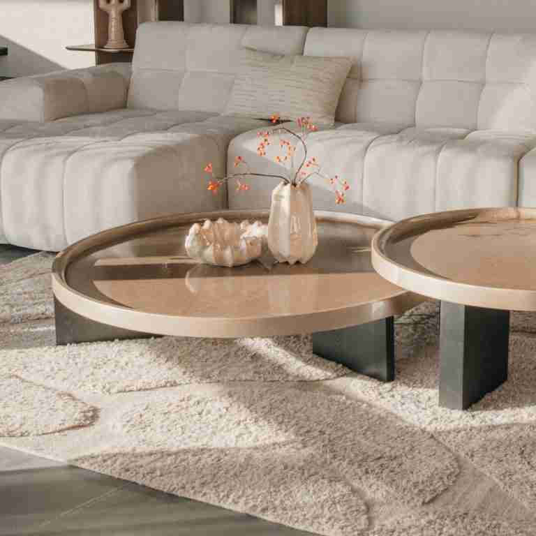 Eleonora Ronde Salontafel 'Mayson' 120cm, kleur Beige