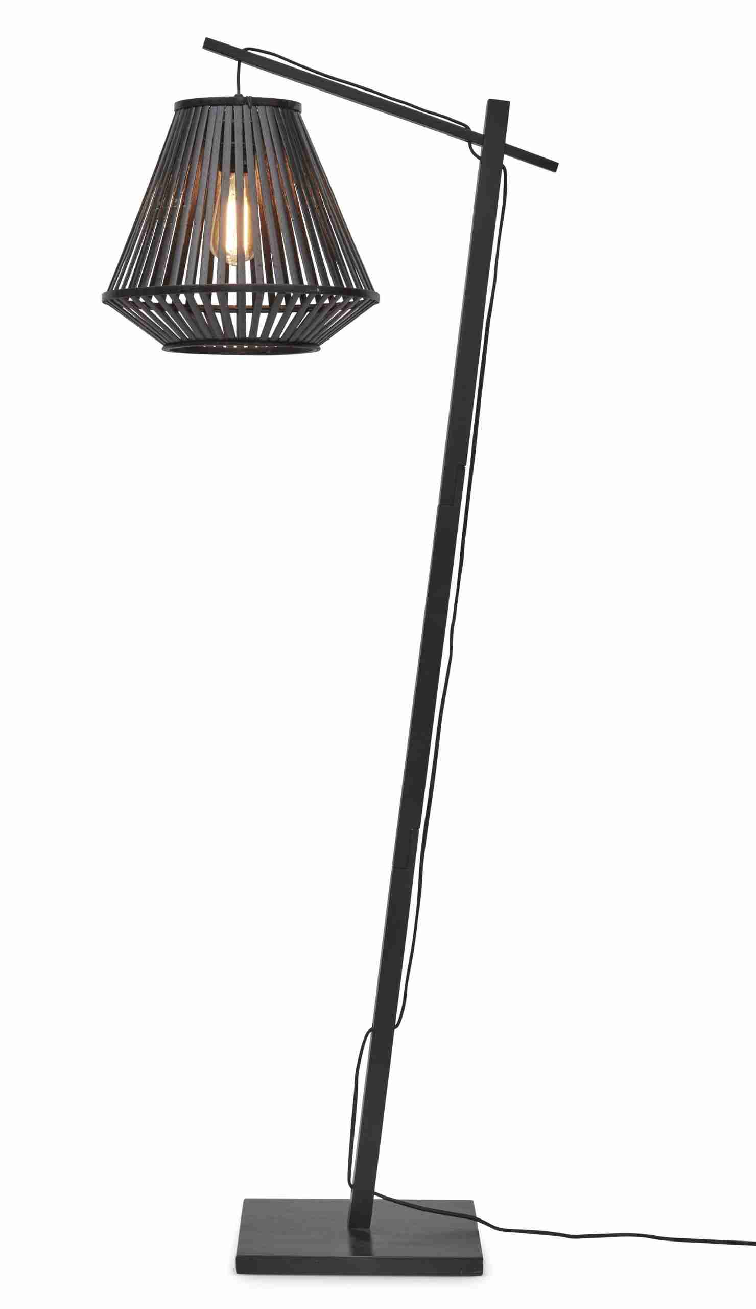 GOOD&MOJO Vloerlamp 'Merapi' Bamboe, 150cm, kleur Zwart