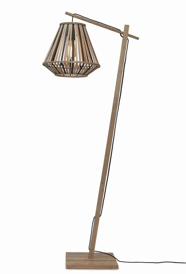 GOOD&MOJO Vloerlamp 'Merapi' Bamboe, 150cm, kleur Naturel/Zwart
