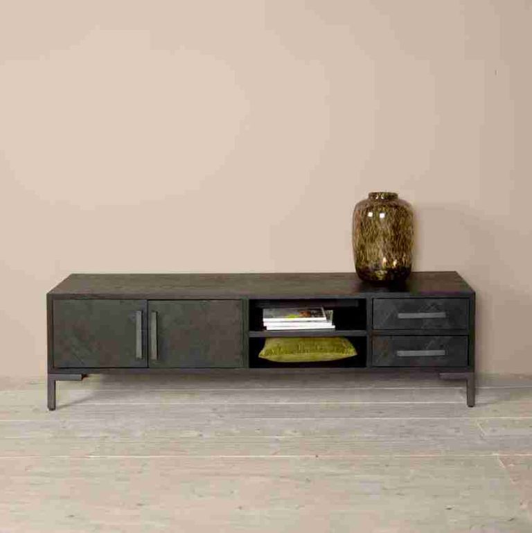Tower Living TV-meubel 'Ziano' Visgraat 185cm, kleur zwart