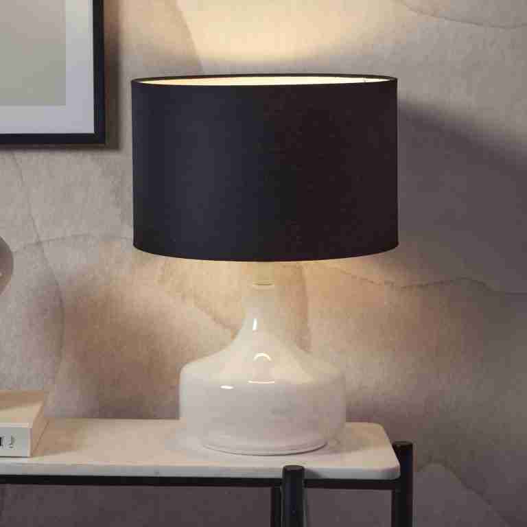 its about RoMi Tafellamp 'Reykjavik' Linnen, 46cm, kleur Zwart