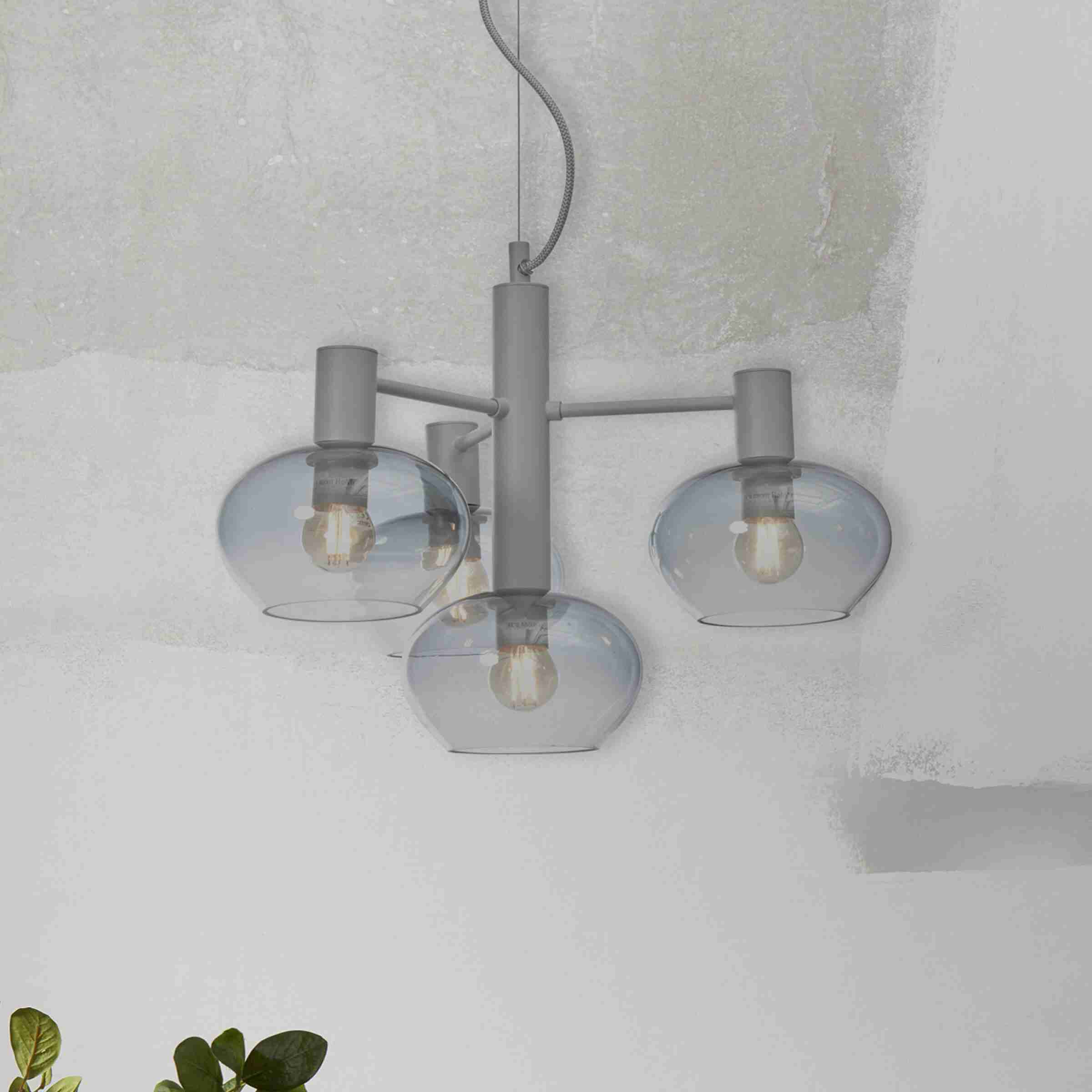 its about RoMi Hanglamp 'Bologna' 4-lamps, kleur Lichtgrijs