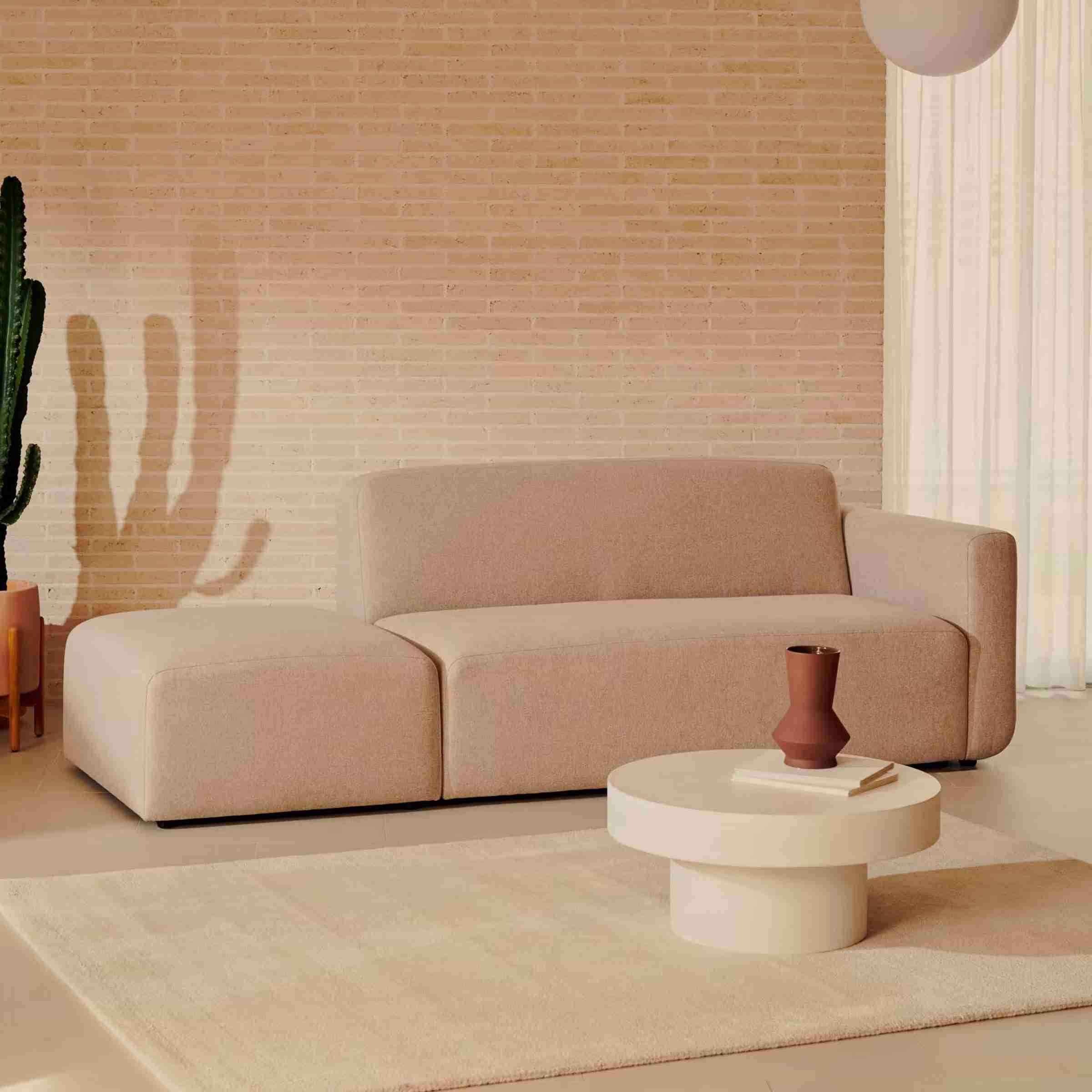 Kave Home 2-zits Bank 'Neom' Met eindpaneel, kleur Beige