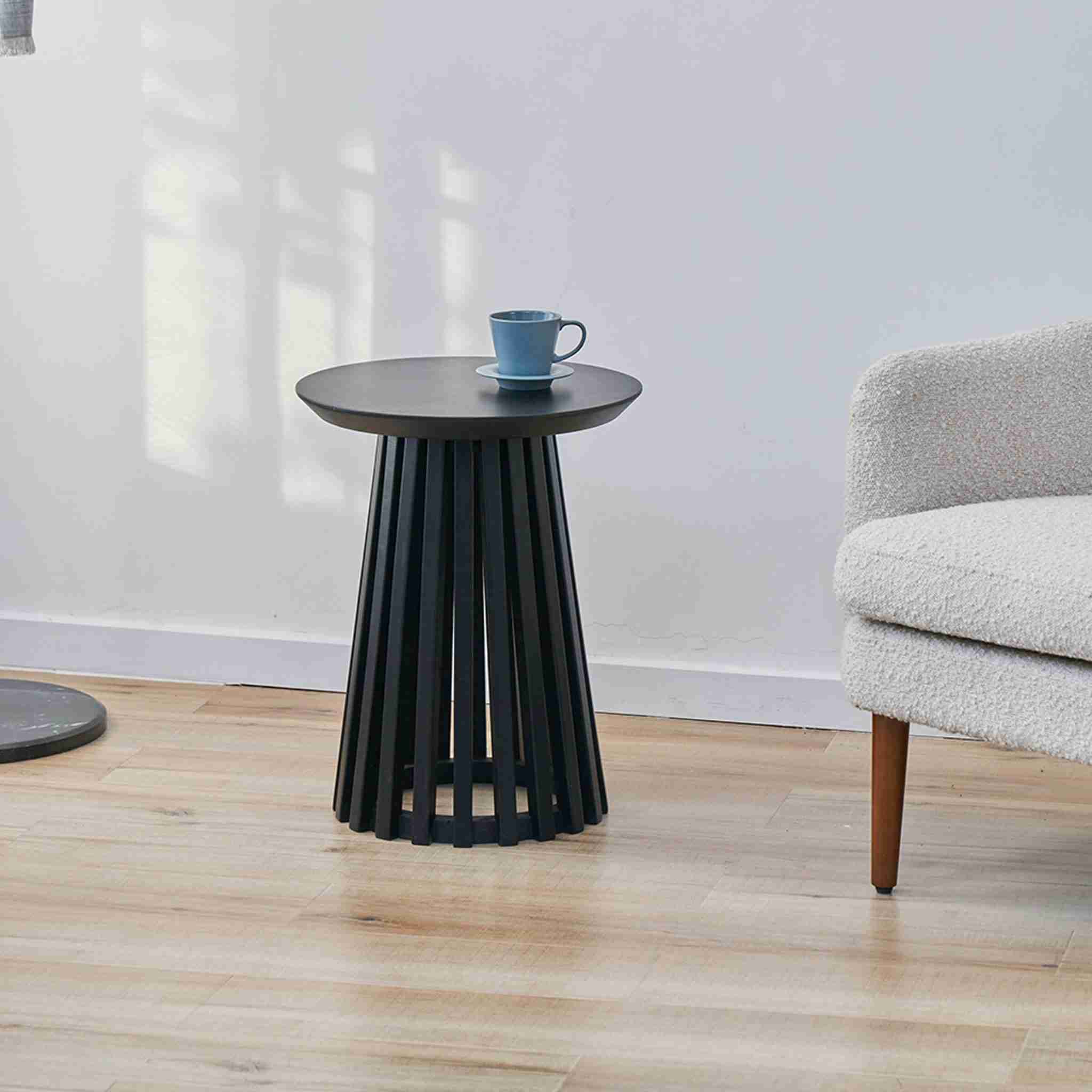 Artistiq Bijzettafel 'Nikkie' Hevea hout, 40cm, kleur Zwart