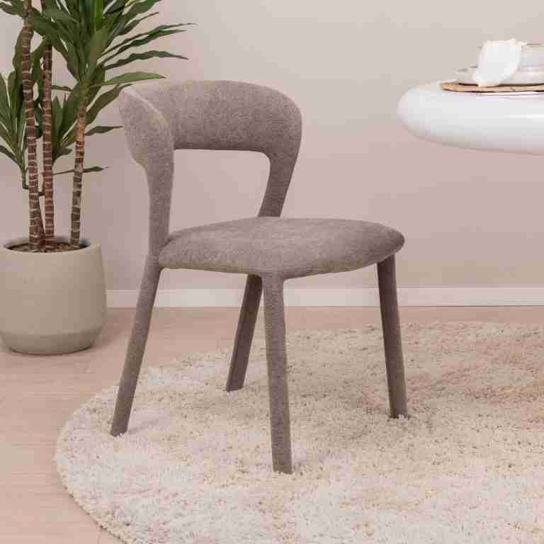 WOOOD Eetkamerstoel 'Noble' Geweven, kleur Taupe