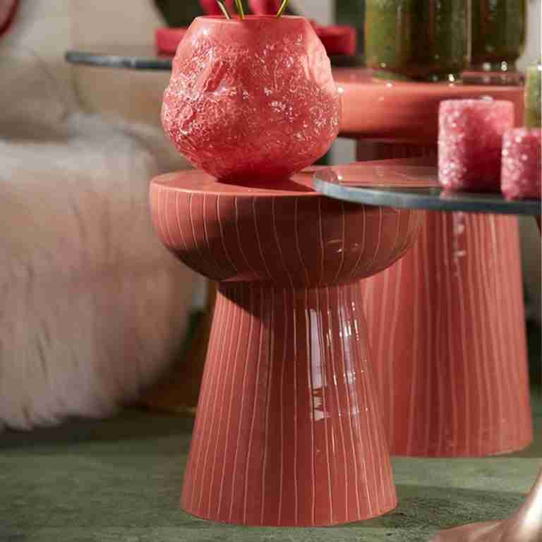 Light & Living Bijzettafel 'Nunoa' 35cm, kleur Koraal