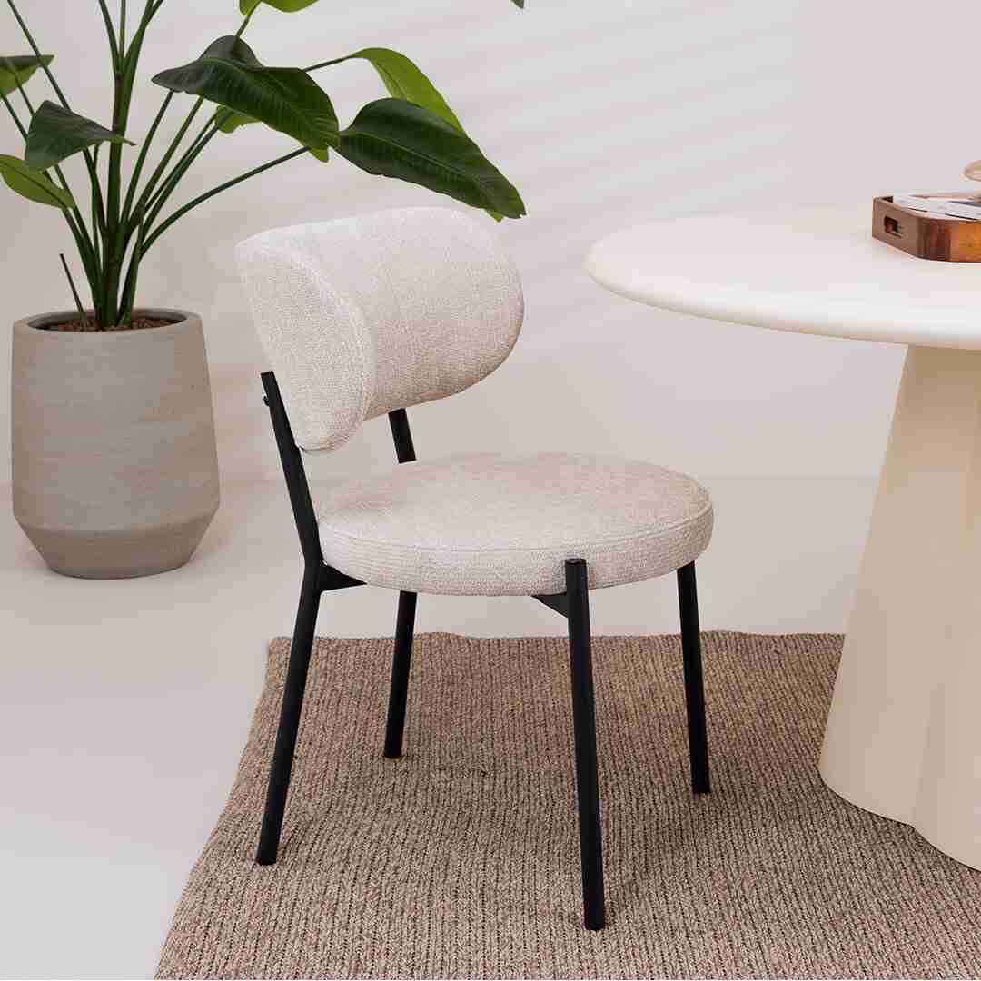 By-Boo Eetkamerstoel 'Oasis' Chenille, kleur Beige