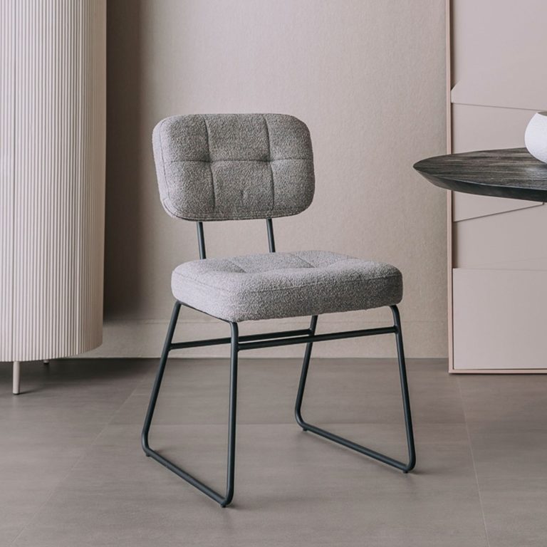 Tower Living Eetkamerstoel 'Padola' Bouclé, kleur Grijs