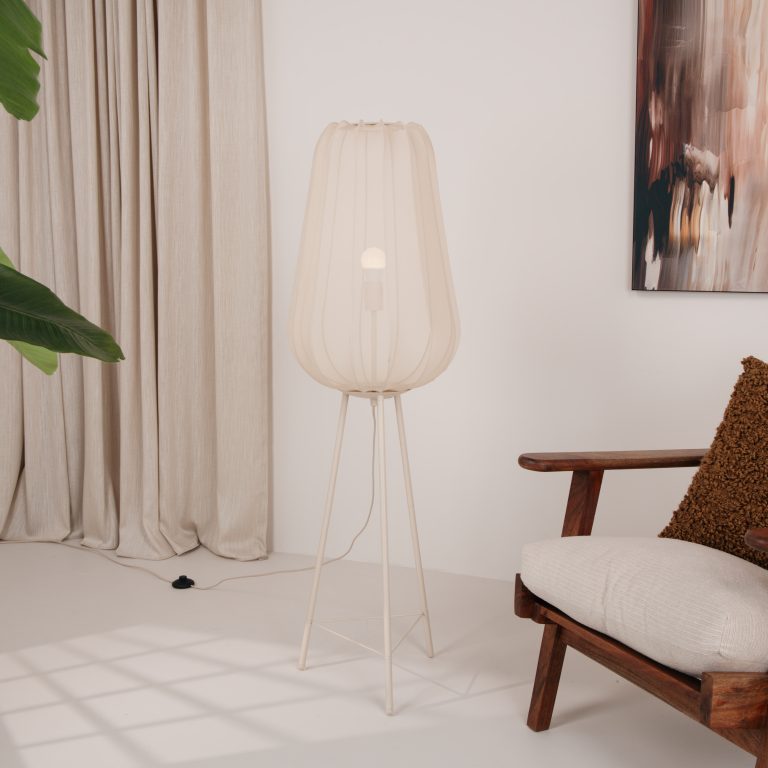 Light & Living Vloerlamp 'Plumeria' 132cm, kleur Zand