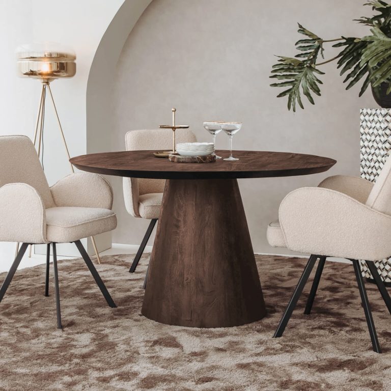 Tower Living Ronde Eettafel 'Premana' Mangohout, 150cm, kleur Bruin