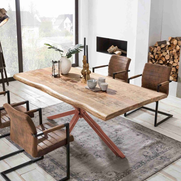 Artistiq Boomstam Eettafel 'Rochelle' Mangohout, 240 x 100cm, kleur Bruin