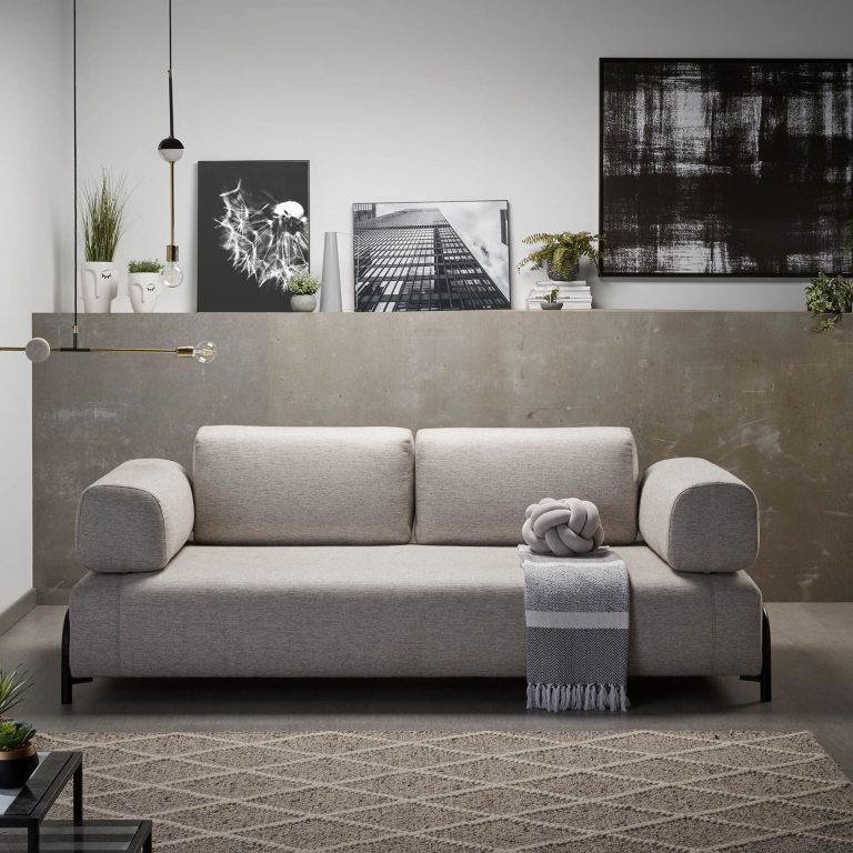 Kave Home 3-zits Bank 'Compo' Met Blad, kleur Beige
