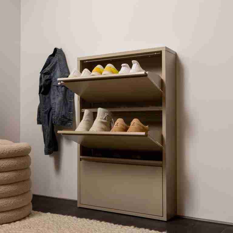 WOOOD Schoenenkast 'Sabine' 3-laags, 103 x 66cm, kleur Zand