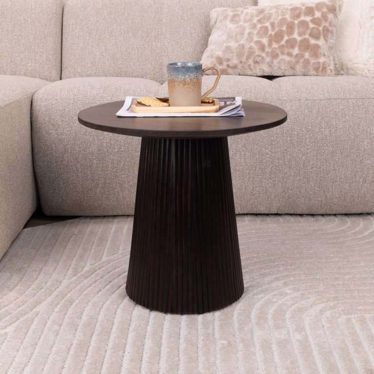 Sohome Ronde Salontafel 'Olav' Mangohout, 50cm, kleur Walnoot