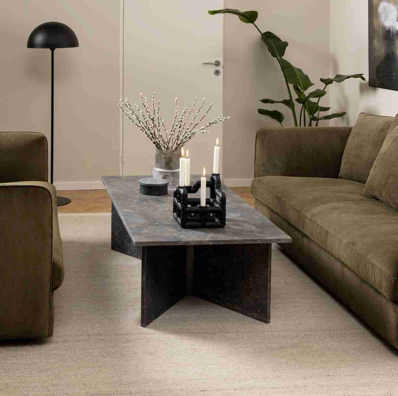 Bendt Salontafel 'Shaunika' Marmer, 140 x 70cm, kleur marron bruin