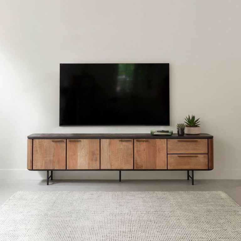 DTP Home TV-meubel 'Soho' Teakhout en betonlook, 230cm