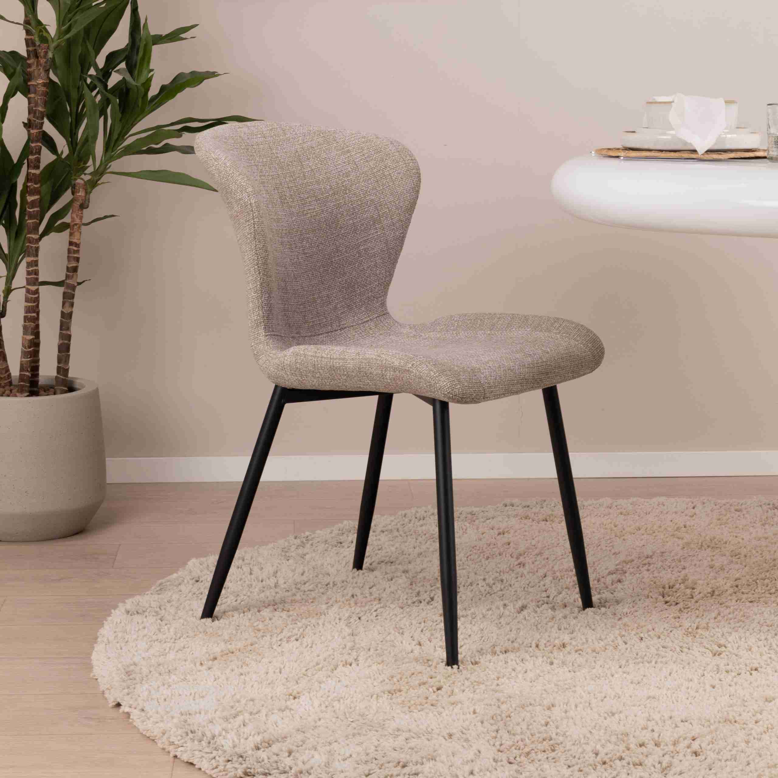 By-Boo Eetkamerstoel 'Spinner' kleur Taupe