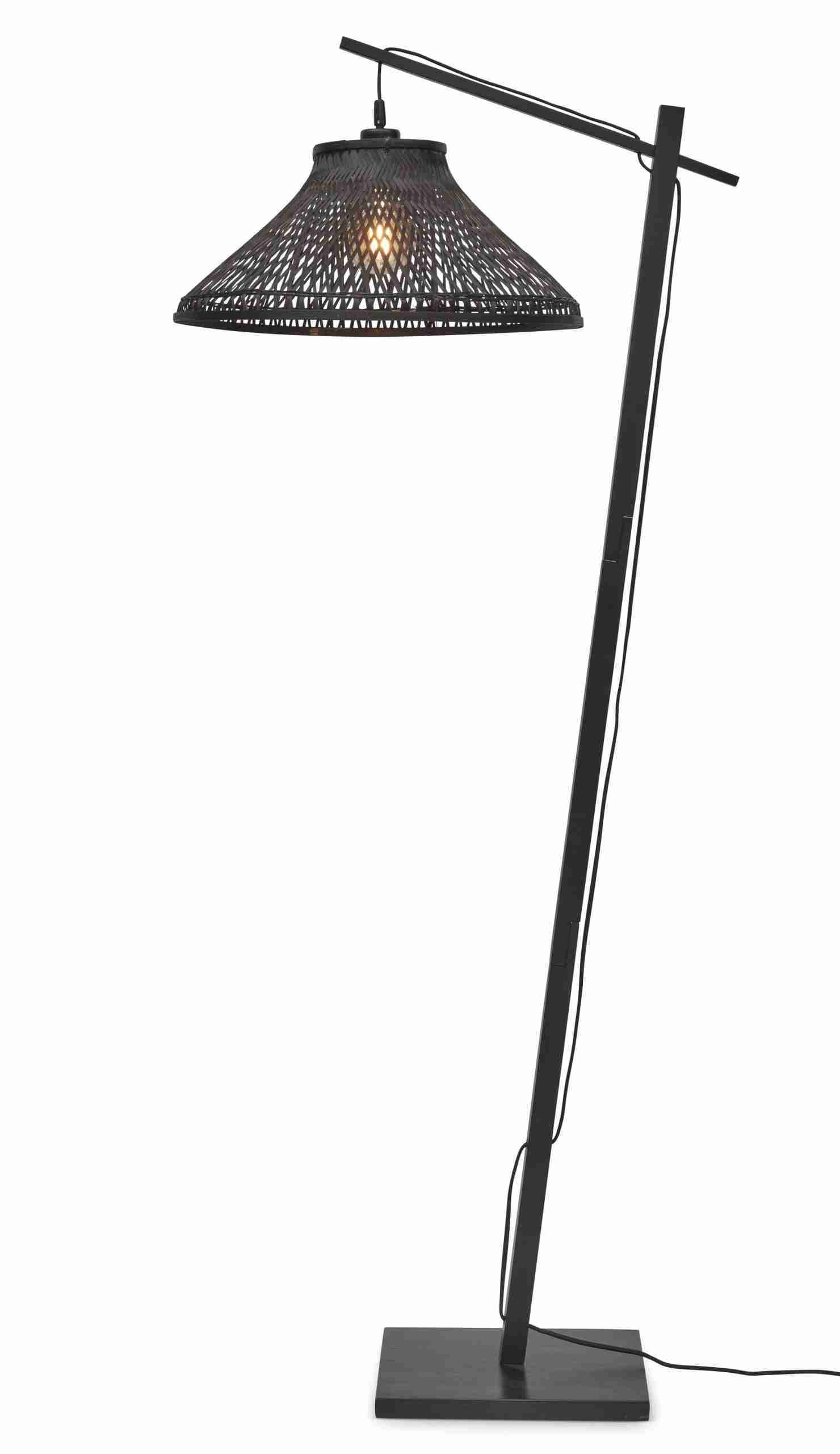 GOOD&MOJO Vloerlamp 'Tahiti' Bamboe, 150cm, kleur Zwart
