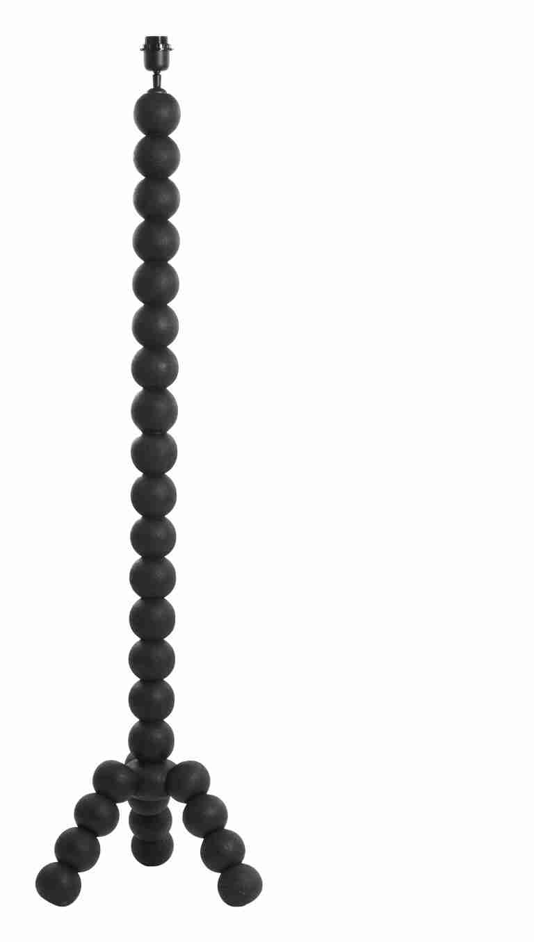 Light & Living Vloerlamp 'Veglio' Mangohout, 130cm, kleur Mat Zwart (excl. kap)
