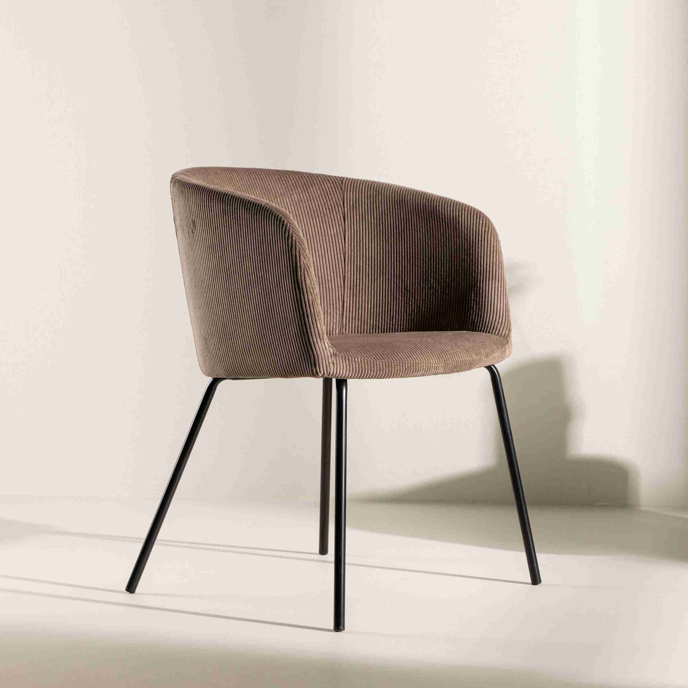 Nohr Eetkamerstoel 'Karna' Rib, kleur Bruin