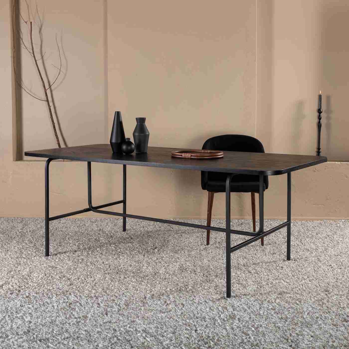 Nohr Eettafel 'Tramel' MDF, 200 x 90cm, kleur Zwart