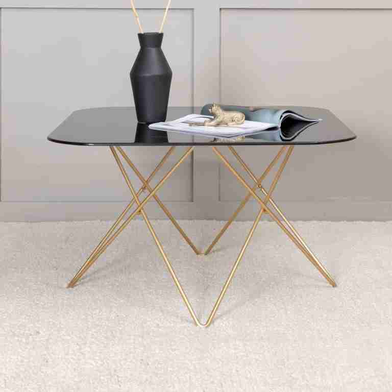 Nohr Salontafel 'Dominique' Marmerlook, 80 x 80cm, kleur Zwart