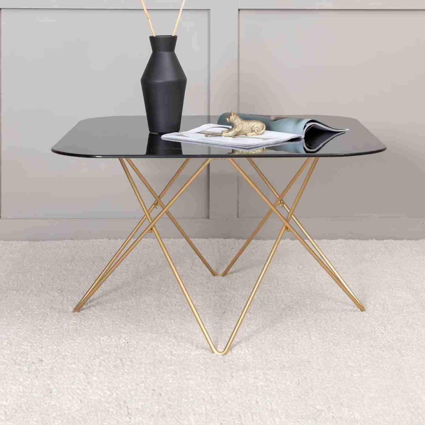 Nohr Salontafel 'Dominique' Marmerlook, 80 x 80cm, kleur Zwart