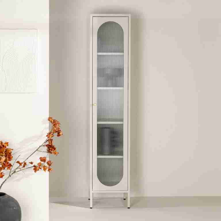 Nohr Vitrinekast 'Tilla' 180 x 37cm, kleur Beige