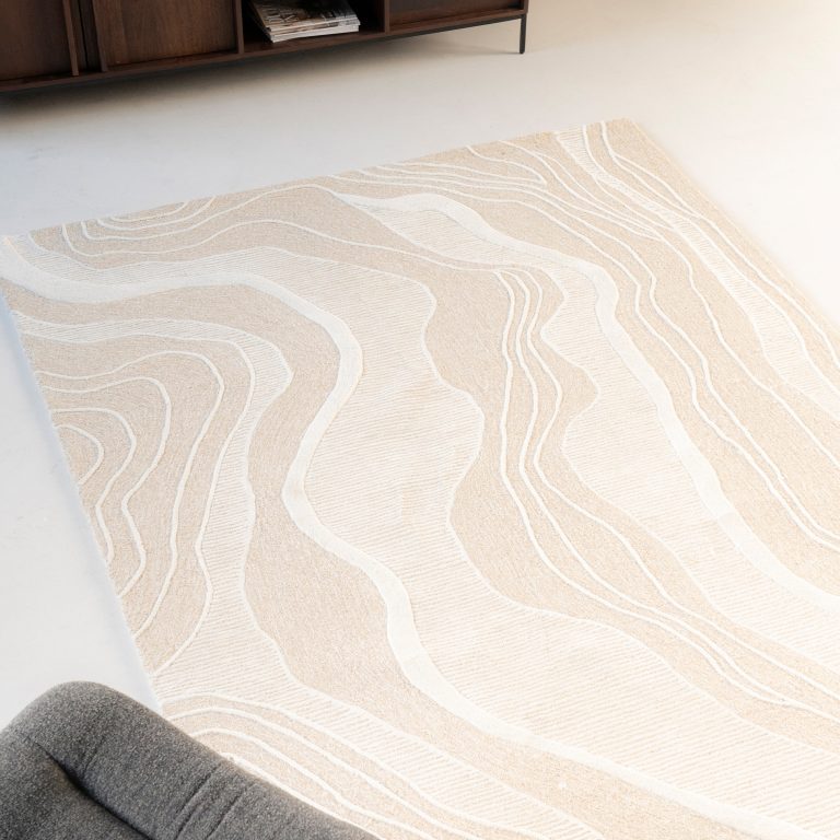 By-Boo Vloerkleed 'Soil' Wol, 160 x 230cm, kleur Beige