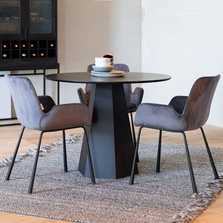Zuiver Ronde Eettafel 'Pilar' Essenhout, 100cm, kleur Zwart