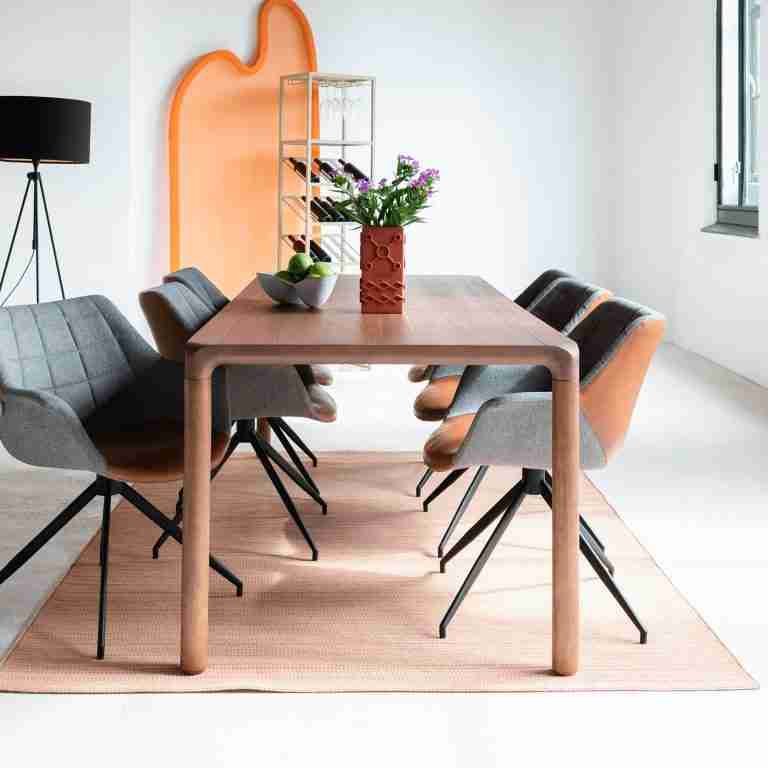 Zuiver Eettafel 'Storm' Essenhout, 220 x 90cm, kleur Bruin