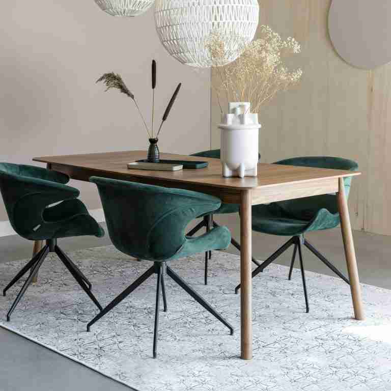 Zuiver Uitschuifbare Eettafel 'Glimps' Notenhout, 180-240 x 90cm, kleur Bruin