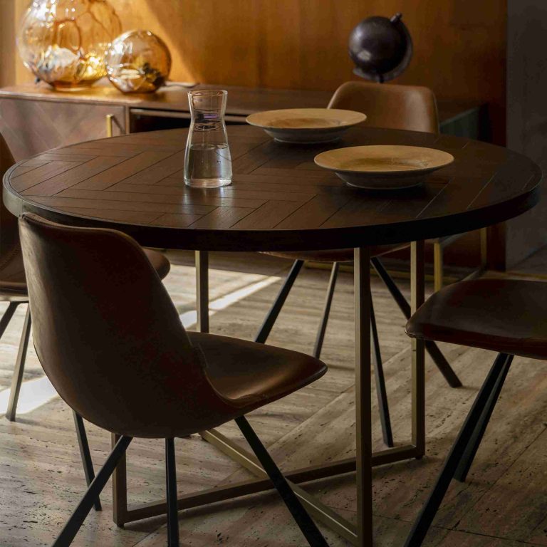 Dutchbone Ronde Eettafel 'Class' Acaciahout, 120cm, kleur Bruin