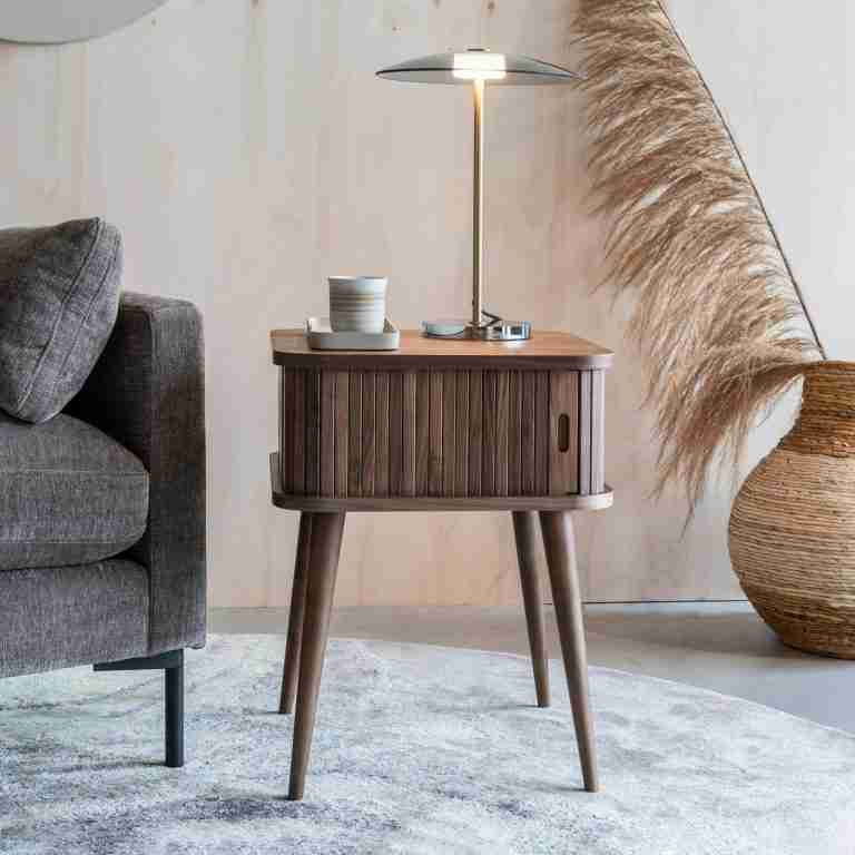 Zuiver Bijzettafel/Nachtkastje 'Barbier' Walnoothout, kleur Bruin