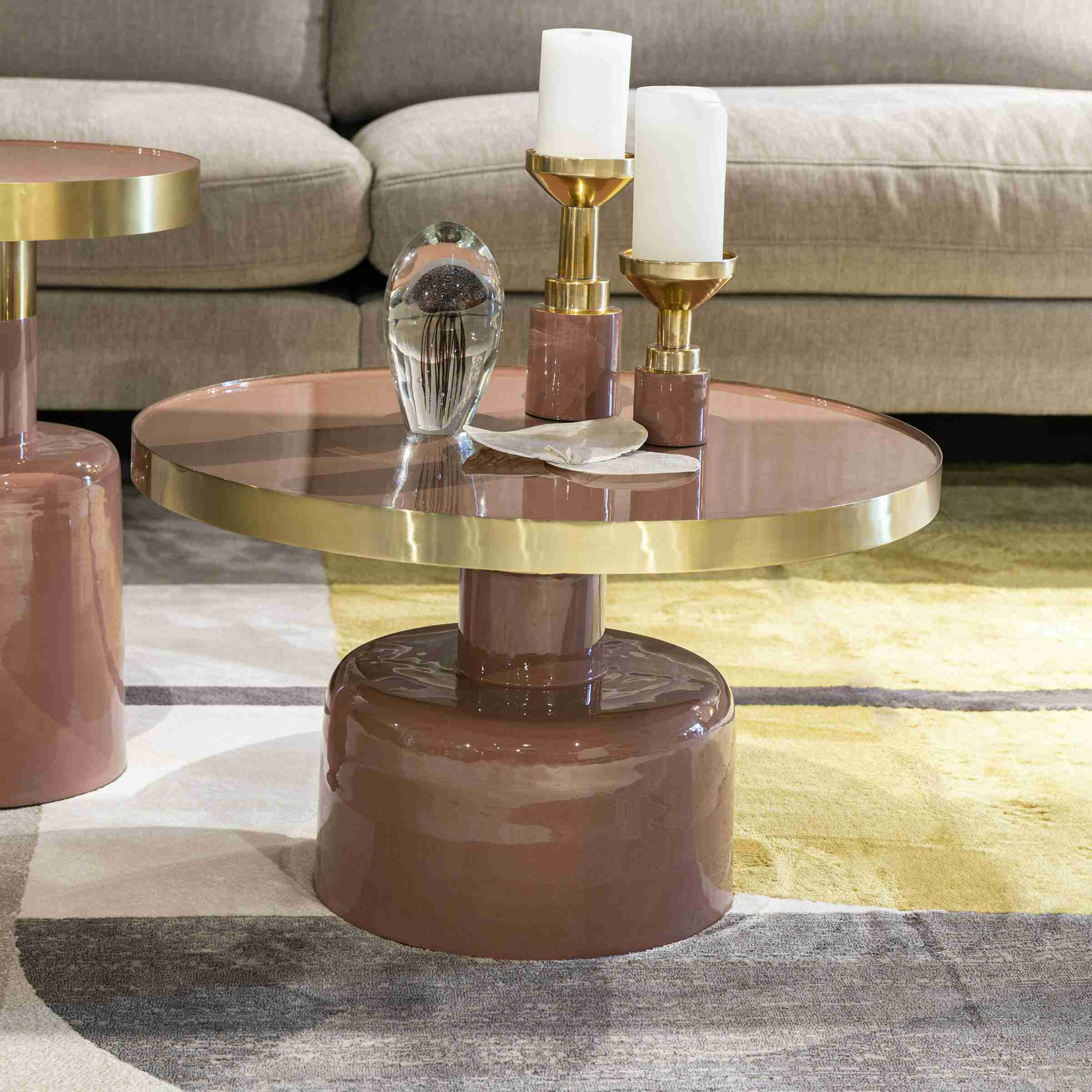 Zuiver Ronde Salontafel 'Glam' 60cm, kleur Roze