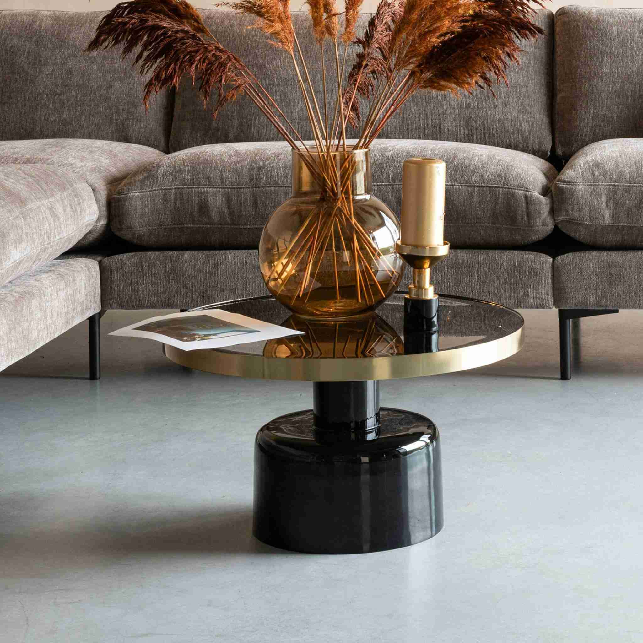 Zuiver Ronde Salontafel 'Glam' 60cm, kleur Zwart