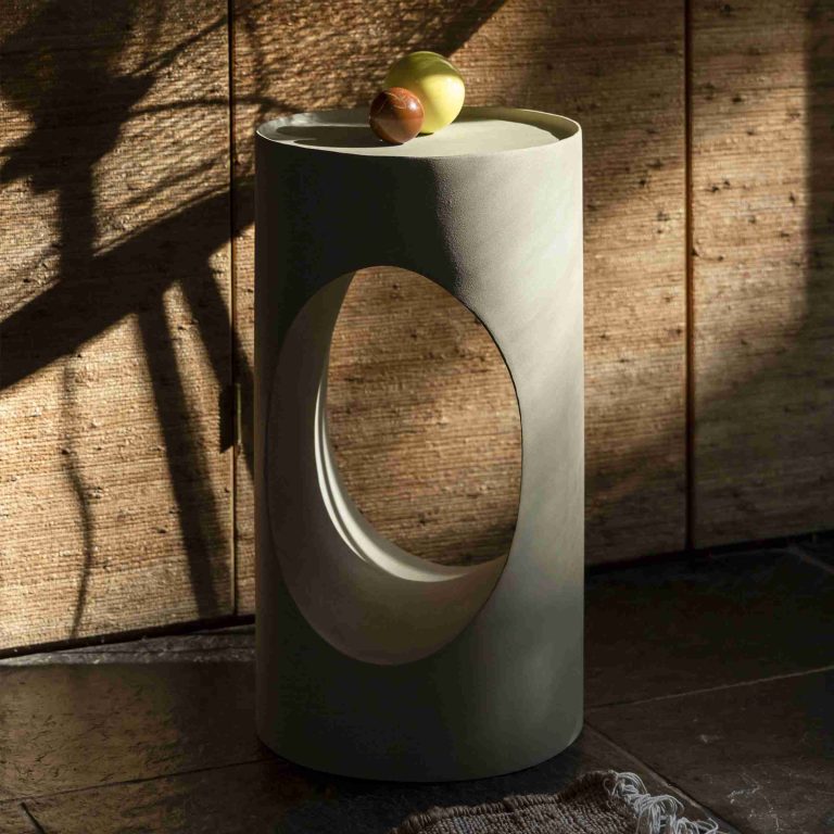 Dutchbone Ronde Bijzettafel 'Sai' 30cm, kleur Zand