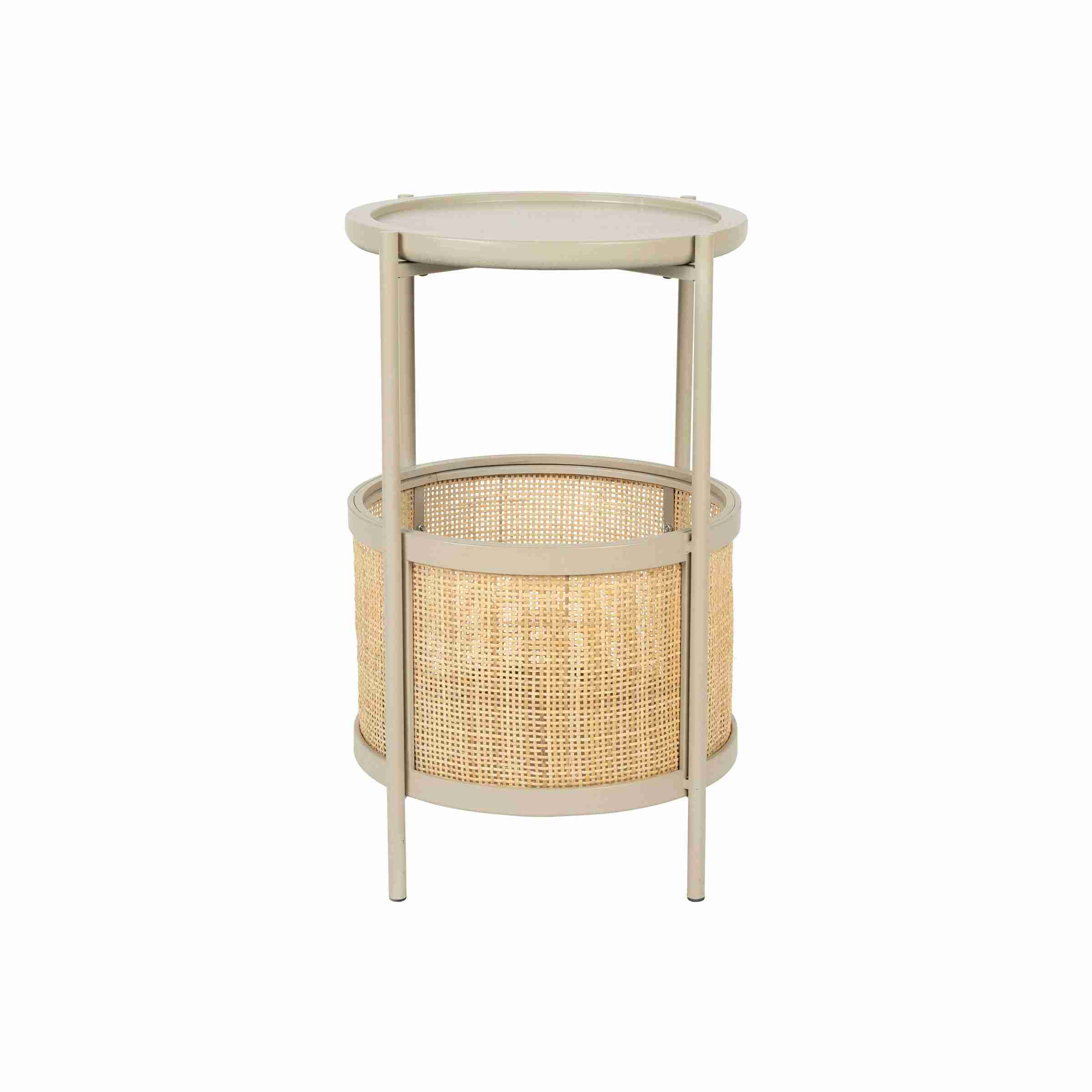 ZILT Ronde Bijzettafel 'Maddie' Rotan, kleur Zand