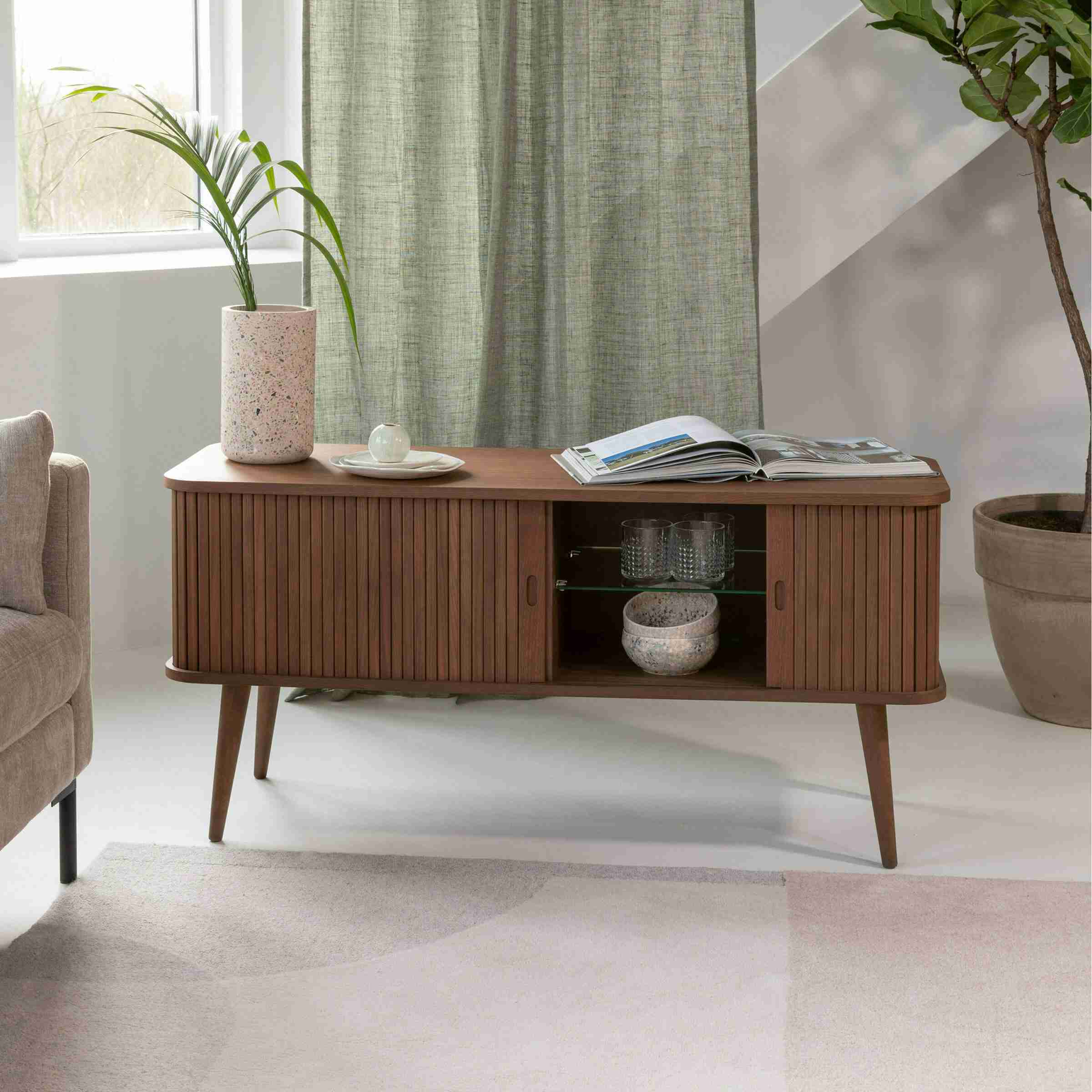Zuiver TV-meubel 'Barbier' Walnoothout, 120cm, kleur Bruin