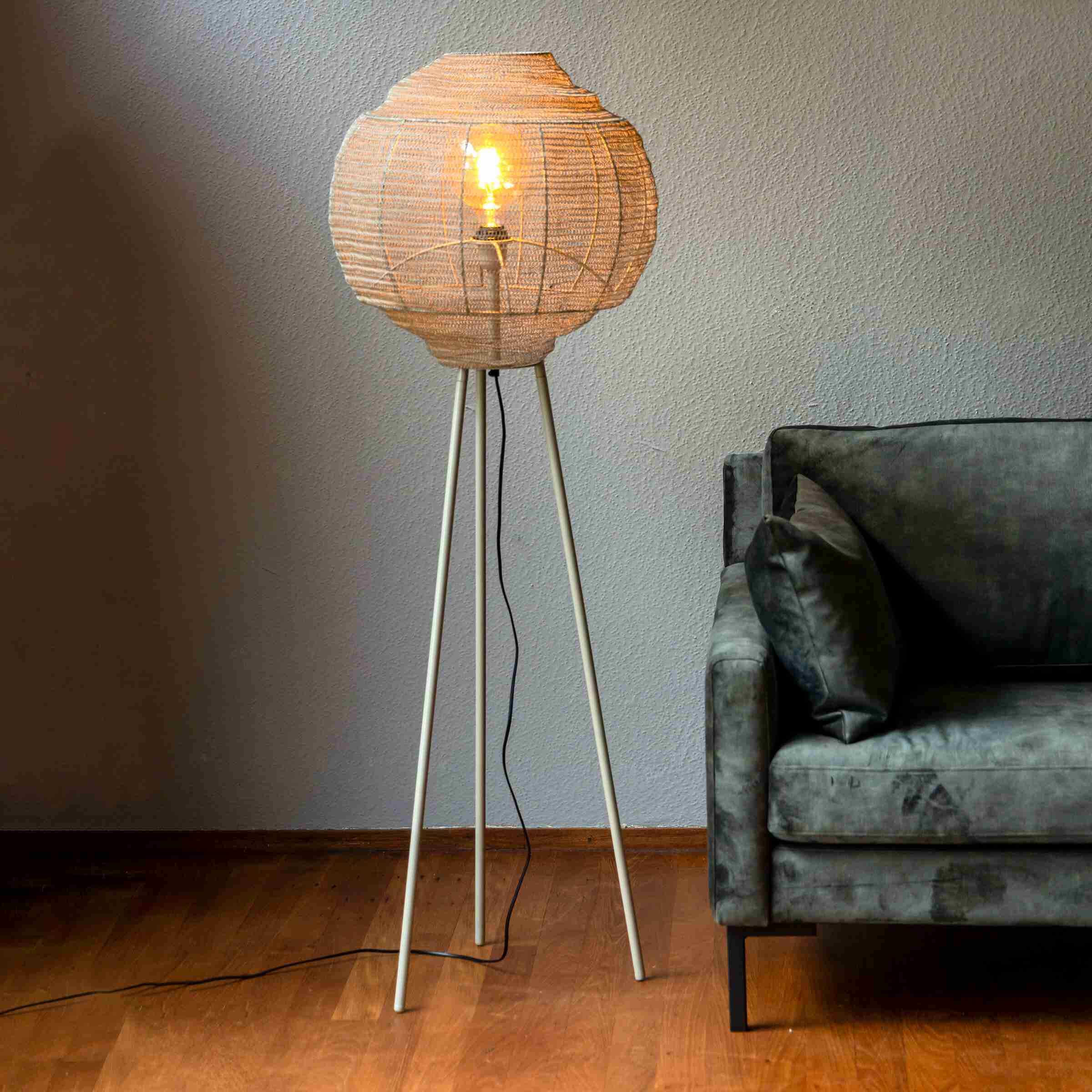 Dutchbone Vloerlamp 'Meezan' 142cm, kleur Grijs