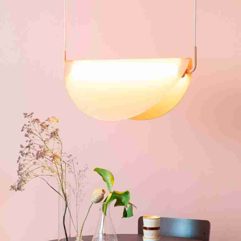 Zuiver Hanglamp 'Rani' Glas, kleur Roze