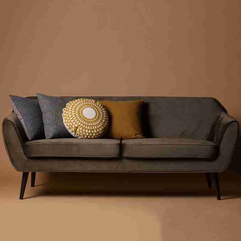 WOOOD 2-zits Bank 'Rocco' Velvet, kleur Groen