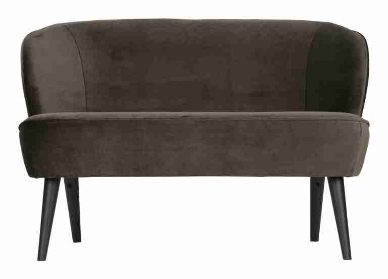 WOOOD Bankje 'Sara' Velvet, kleur Groen