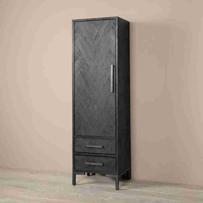 Tower Living Opbergkast 'Ziano' Links, Visgraat, 190 x 55cm, kleur zwart